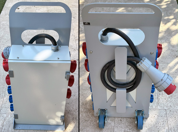 לוח חשמל 63 אמפר מוגן מים IP66 נייד על עגלה